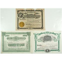 Teletype machines Stock Certificates Trio