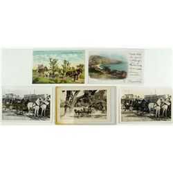 Five California Stagecoach Postcards