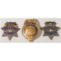 Three Sacramento Badges: Silver and Brass