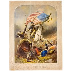 The Rescued Flag, Civil War Lithograph
