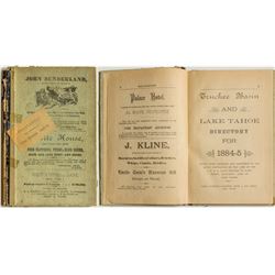 1884-85 Truckee Basin & Lake Tahoe Directory