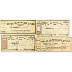 Four Sacramento Stock Certificates