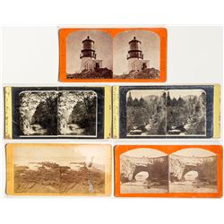 Five Stereoviews Along Pacific Coast