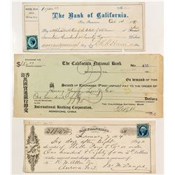 Three Rare California Checks