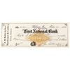 Image 1 : Very Rare First National Bank of Helena Check with Buff RN-G