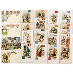 Foreign Postcards with Single Stamps