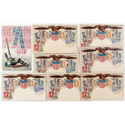 Stamps of the United States on Postcards
