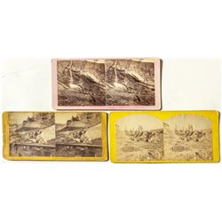 Hydraulic Mining Stereoviews Trio