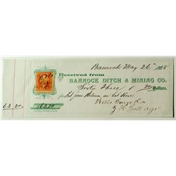 Receipt from Bannock Ditch & Mining Co.