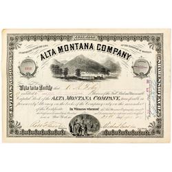 Alta Montana Company Stock Certificate