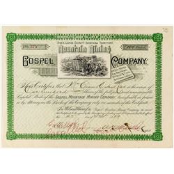 Mountain Mining Gospel Co Stock Certificate