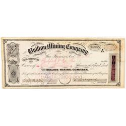 Bullion Mining Company stock certificate
