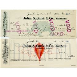 Two Jumbo Mining Checks with Facsimile RNs