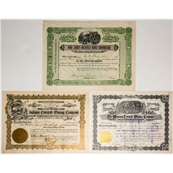 Tonopah Stock Certificates with state names