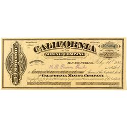 California Mining Company Stock Certificate 3
