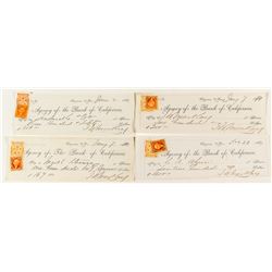 4 Revenue Stamped Checks Signed by John Mackay