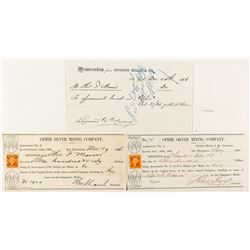 Three 1866 Ophir Mining Company Papers