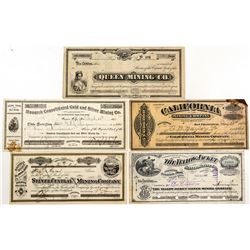 Pre-1900 Issued Comstock Mining Stocks
