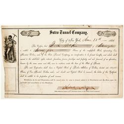 Sutro Tunnel Company Stock Certificate