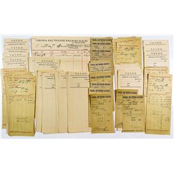 Virginia & Truckee Ore Shipment Receipts