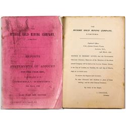 Mysore Gold Mining Company Reports (India)