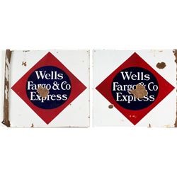 Large Wells Fargo & Co. Express Enamel Sign