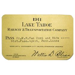 Lake Tahoe Railway Pass (1911)