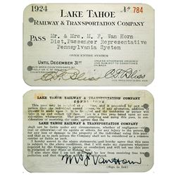 Lake Tahoe Railway Pass (1924)