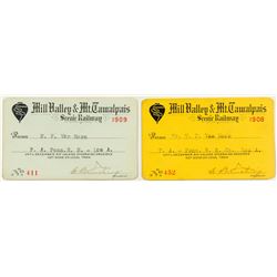 Mill Valley & Mt. Tamalpais Railway Passes