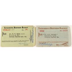 Sacramento Northern Railway Passes (2)