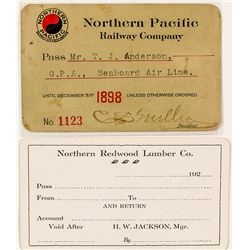 "Northern" Railroad Passes