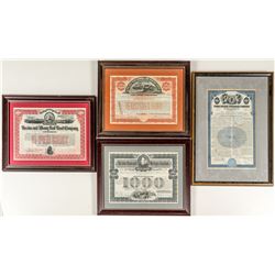 4 Framed Railroad Bonds