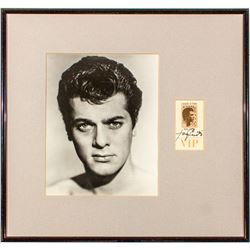 Tony Curtis and Autographed Card