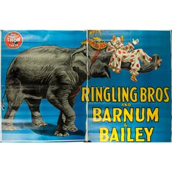 1945 Elephant & Clown Circus Poster