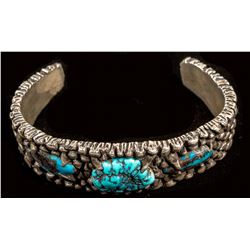 Men's Silver & Turquoise Bracelet