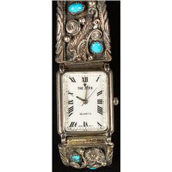 The Onyx, Man's Silver & Turquoise Watch