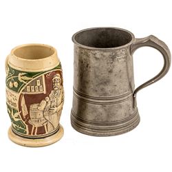 Vintage Pewter Beer Stein