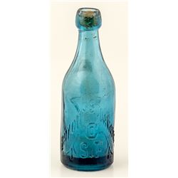 "Bay City Soda Water" blue bottle
