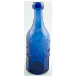 Rare Lippincott Cobalt Soda Bottle
