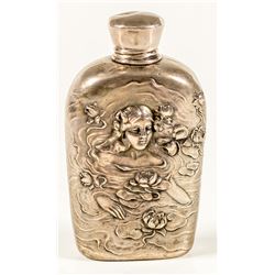 Small Embossed Silver Flask