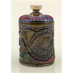 Dark Carnival Glass Candy Container