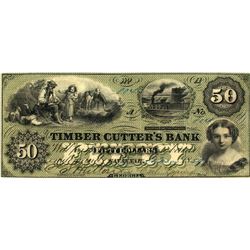 Timber Cutters Bank, $50 note, 1859