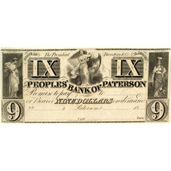 $9 note from the Peoples Bank of Patterson.