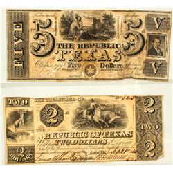 Two Republic of Texas Notes
