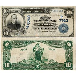 Elko, Nevada - $10, 1902 Date Back, The First National Bank Of, Charter (P)7743.  Fr. 624