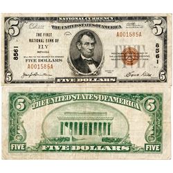 Ely, Nevada - $5, 1929 Type 1, The First National Bank Of, Charter 8561.  Fr. 1800-1