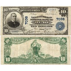 Reno, Nevada - $10, 1902 Plain Back, The Farmers And Merchants National Bank, Charter 7038 (First Ti