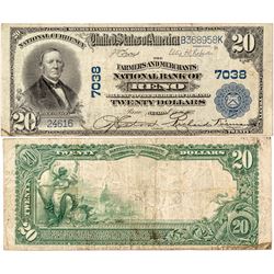 Reno, Nevada - $20, 1902 Plain Back, The Farmers And Merchants National Bank, Charter 7038 (First Ti