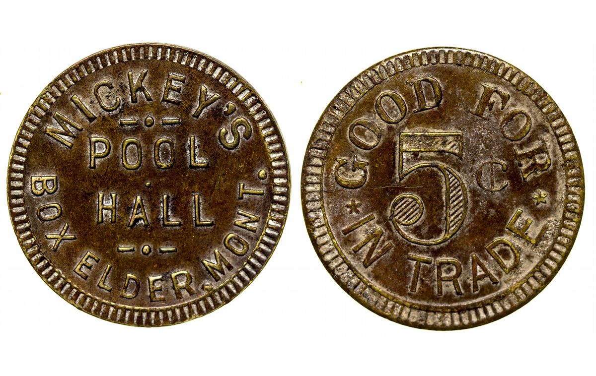 Mickey's Pool Hall Token (Box Elder, Montana)
