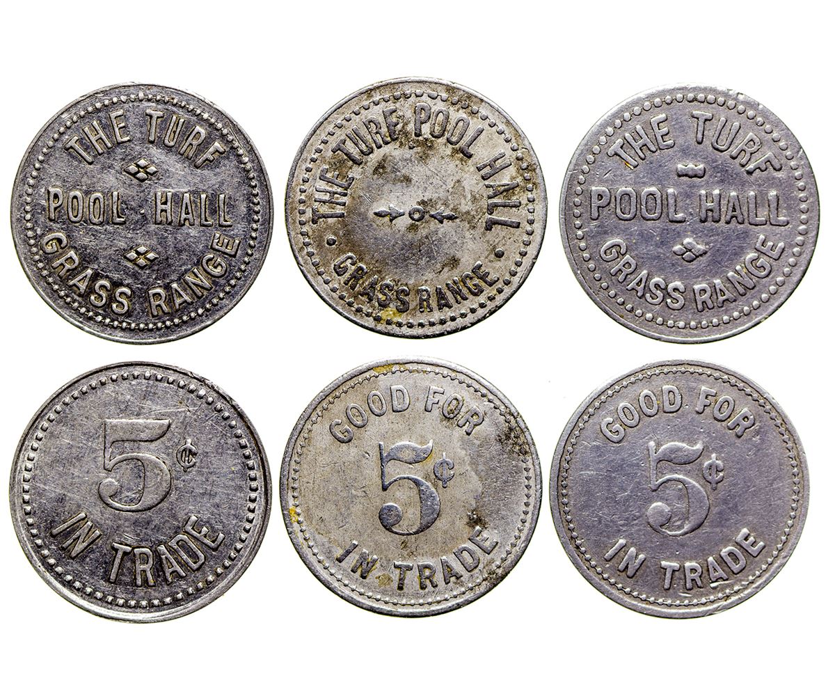 The Turf Pool Hall Tokens (Grassrange, Montana) - Holabird Western ...